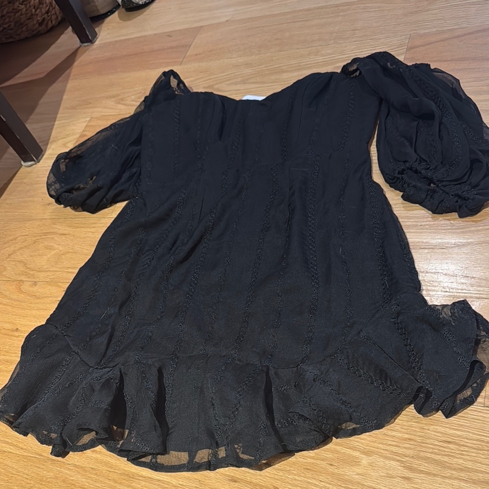 American Threads Black Mini Dress